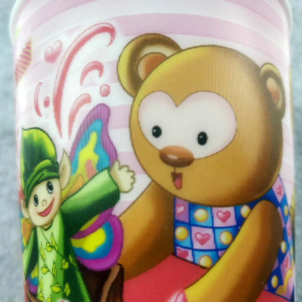 300 мл, 3D печать, линзовидная пластиковая чашка с соломинкой и крышкой для детей