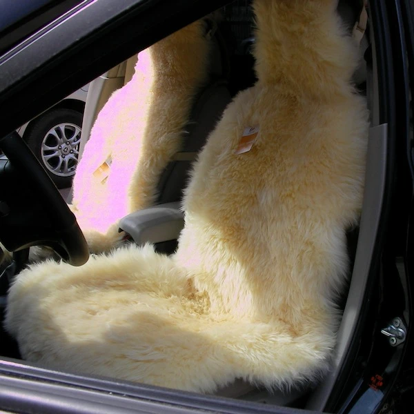 white fluffy seat covers