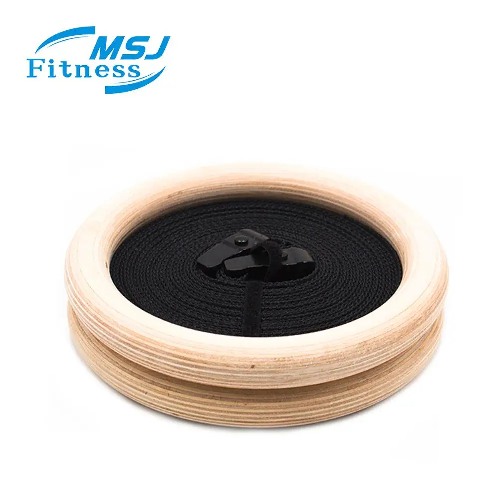 Деревянные гимнастические кольца с пронумерованными или простыми сверхпрочными регулируемыми ремешками