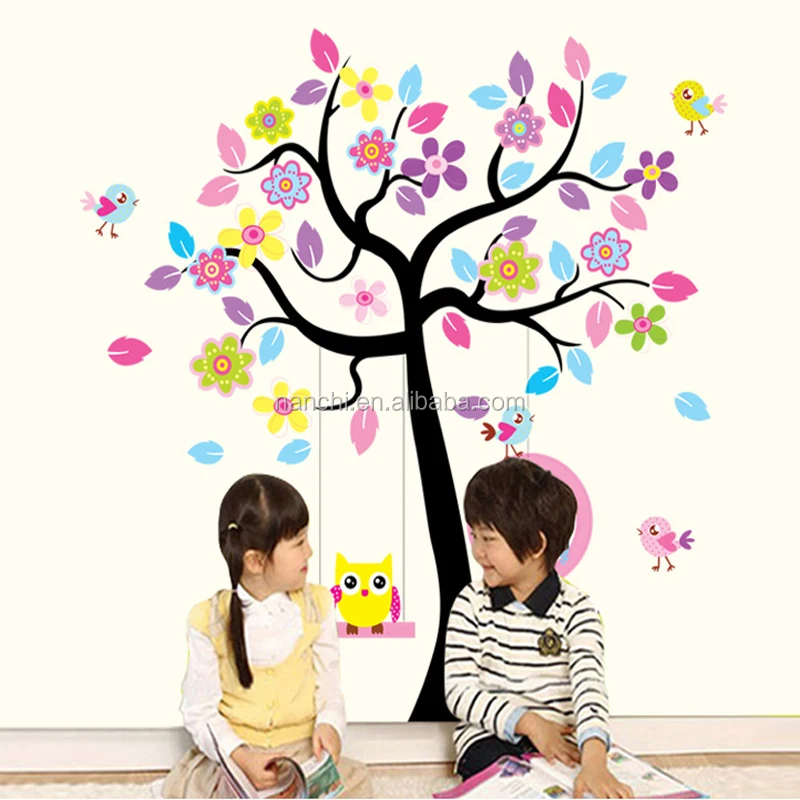 Autocollants Muraux Pour Enfants Hibou Oiseau Balancoire Arbre Decoration De Maison En Dessin Anime Pour Chambres D Enfants Chambres De Pepiniere De Bebes Nouvelle Collection Buy Stickers Muraux Arbre Stickers Muraux Dessin Anime Hibou Oiseau