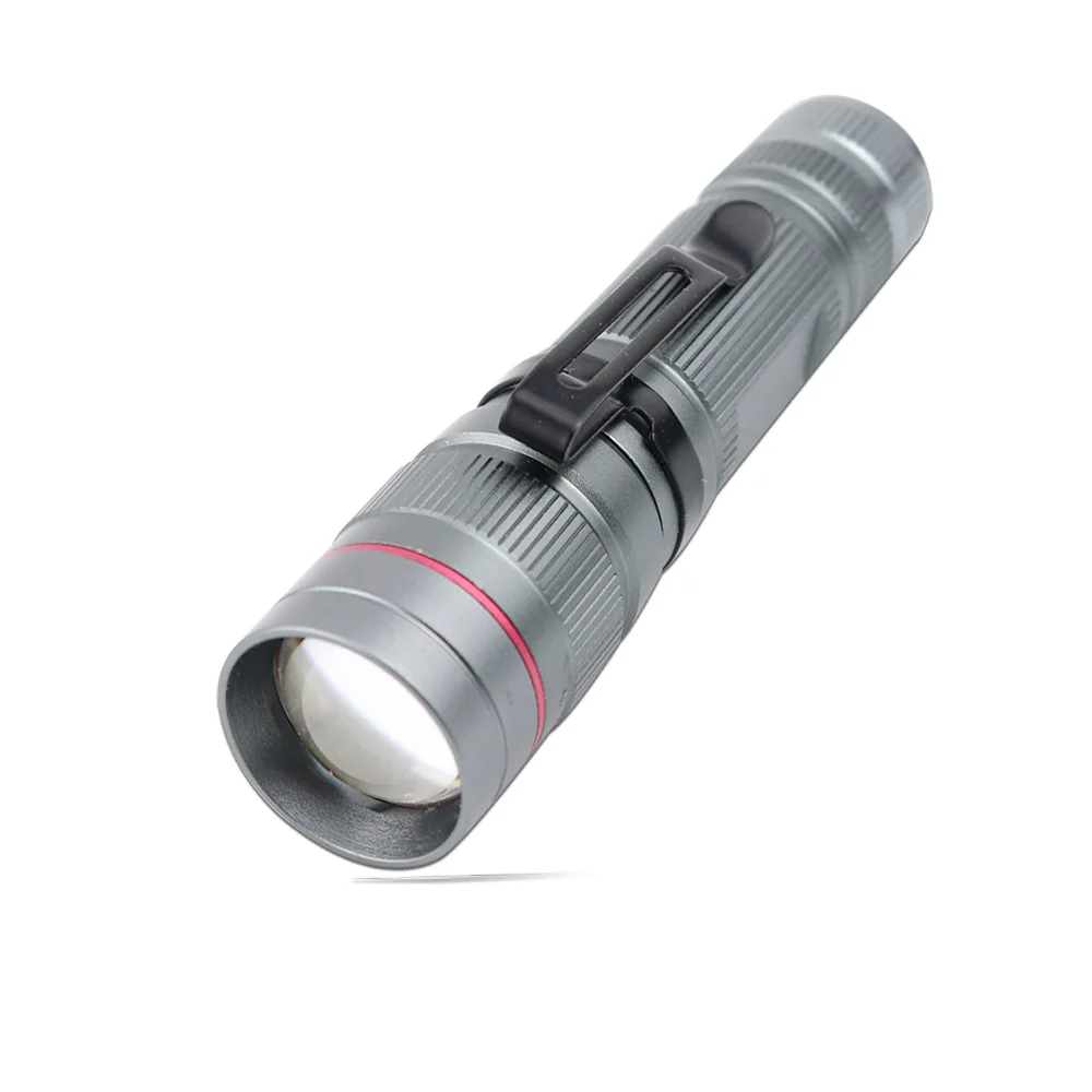 Custom Logo Aluminum Zoom Mini LED flashlight With Clip