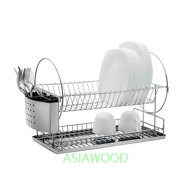 Hot Sale Steel Plate Storage Rack 2 Tier Dish Stainless
