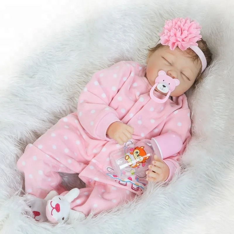 24 Inch Reborn Baby Dolls Ganzkörper Vinyl Silikon Neugeborenen Puppe Geschenk D 