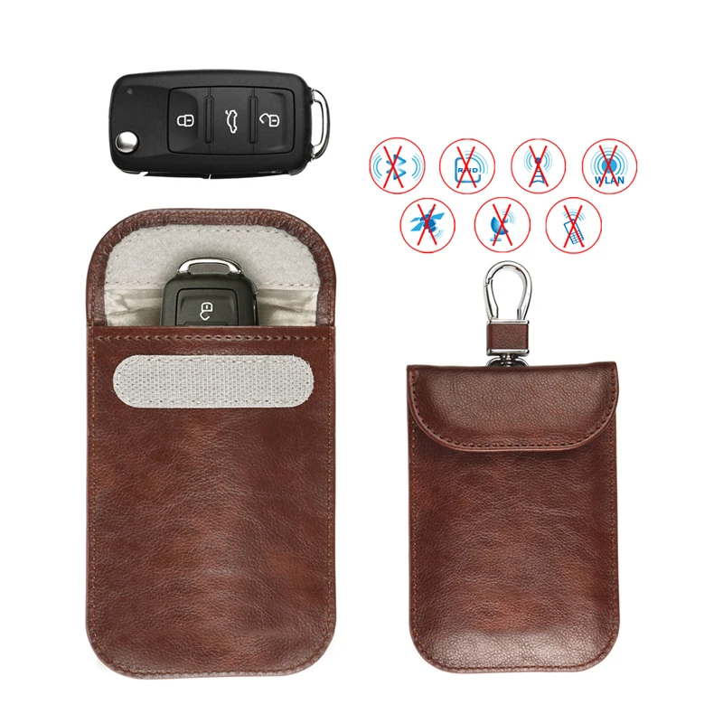 Wholesale Wholesale Custom Logo Leather Rfid Block Pouch Car Key