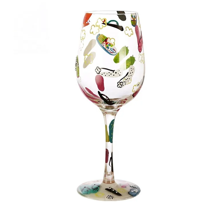 Flip Flops Hand-painted Wine Glasses