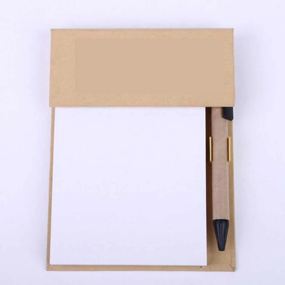 Eco Combined Sticky Note Pad Set With a Paper Pen