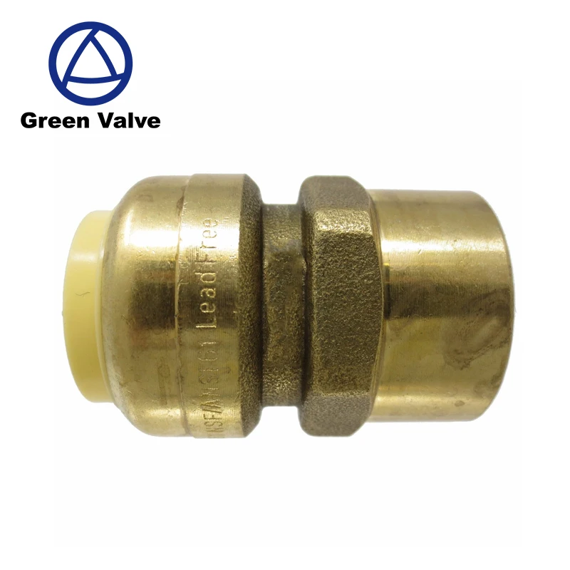 Green- 3/4" Plumbing Push Fit Plug / TEE /Elbow/ Straight Coupling Lead Free Brass Fitting