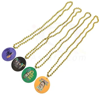 mardi gras beads with medallion