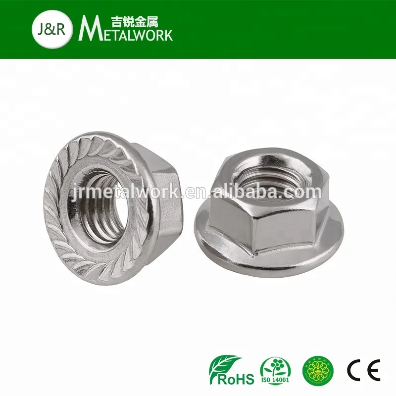 M2 M3 M4 M5 M6 M7 M10 M22 M30 Шестигранная зазубренная Фланцевая гайка из нержавеющей стали