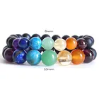 High Quality Natural Stone Matte Onyx Gemstone 7 Chakra Power Energy Yoga Beads Bracelet Women Men