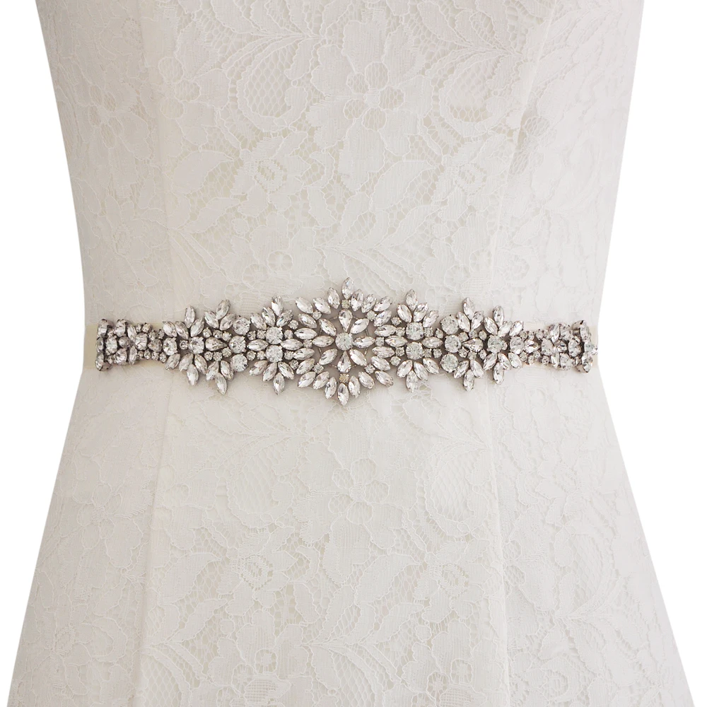 ULAPAN Womens Flowers Wedding Dress Belts Sash Pearls Bridal Belt Sashes 