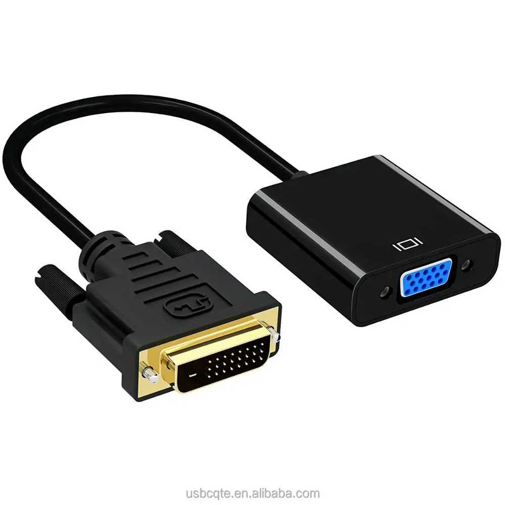 Male Female M/F DVI-D Link 24+1 Video Cable Active DVI To VGA Adapter Converter 