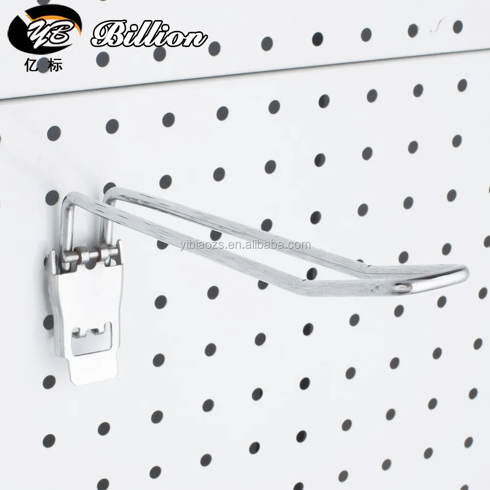 Дешевая металлическая хромированная колышек доска крюк с ценник панели pegboard