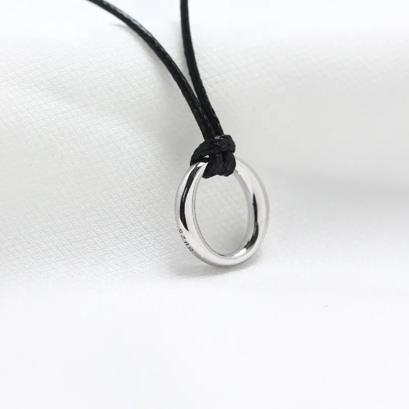 Sterling Silver Necklace-Leather Necklace-Women's Gifts