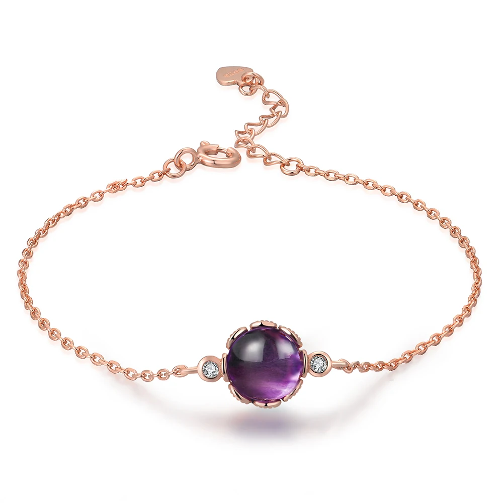 amethyst bracelet rose gold