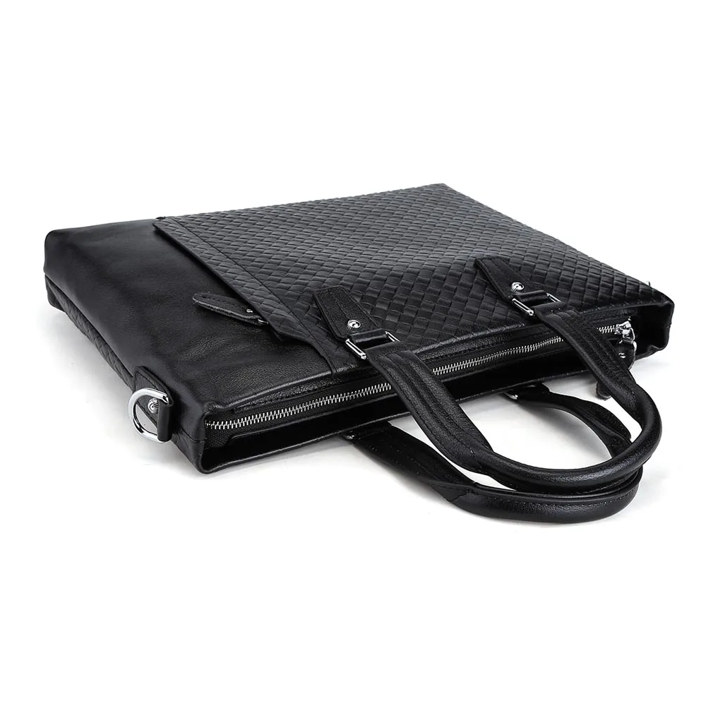 Dropshipping Leather Handbag Business Office Briefcase Genuine Leather Laptop Bag for Men