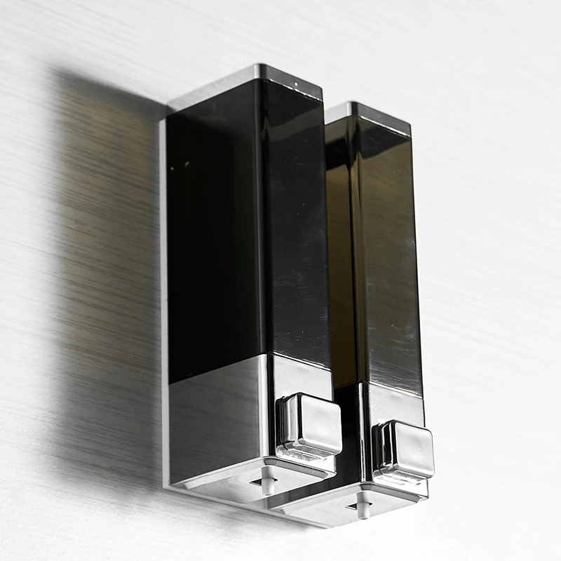 Многоразового использования отель дома ABS пластик коммерческое настенный пены двойной мыло шампунь диспенсер для жидкого мыла