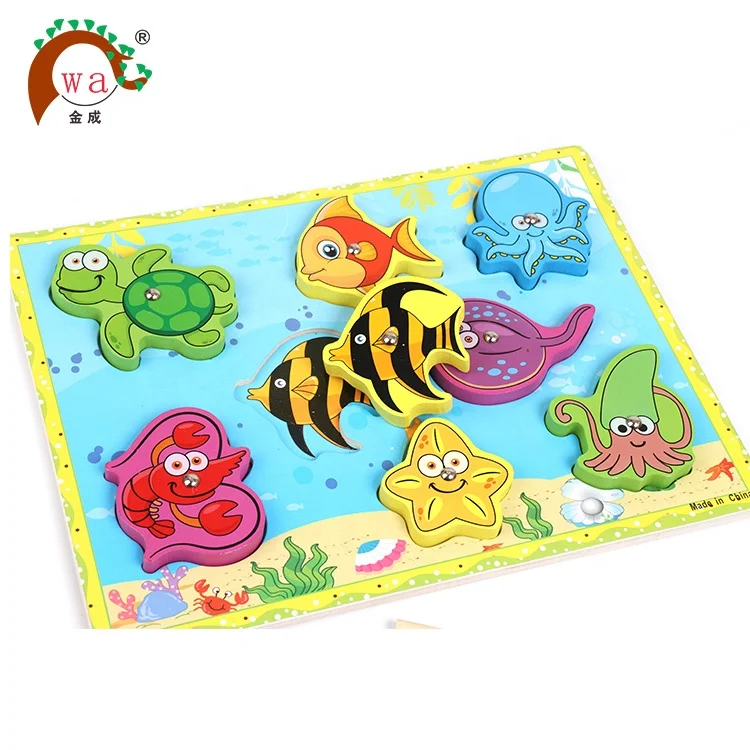 Деревянные развивающие игрушки, детские деревянные магнитные рыболовные игрушки для детей