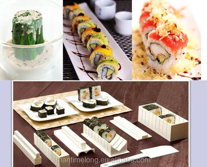 10Pcs Practical DIY Sushi Making Kit Rice Roller Mold Set for Beginners  Kitchen Tools