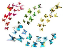 12 Pcs/Lot PVC 3D Butterfly Wall Stickers Decals Home Decor Poster for Kids Rooms Adhesive to Wall Decoration Adesivo De Parede