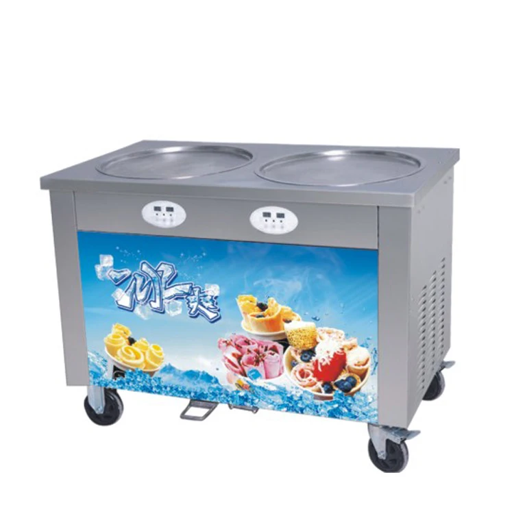 Квадратная машина для скручивания мороженого приготовления жареного закусок киоск