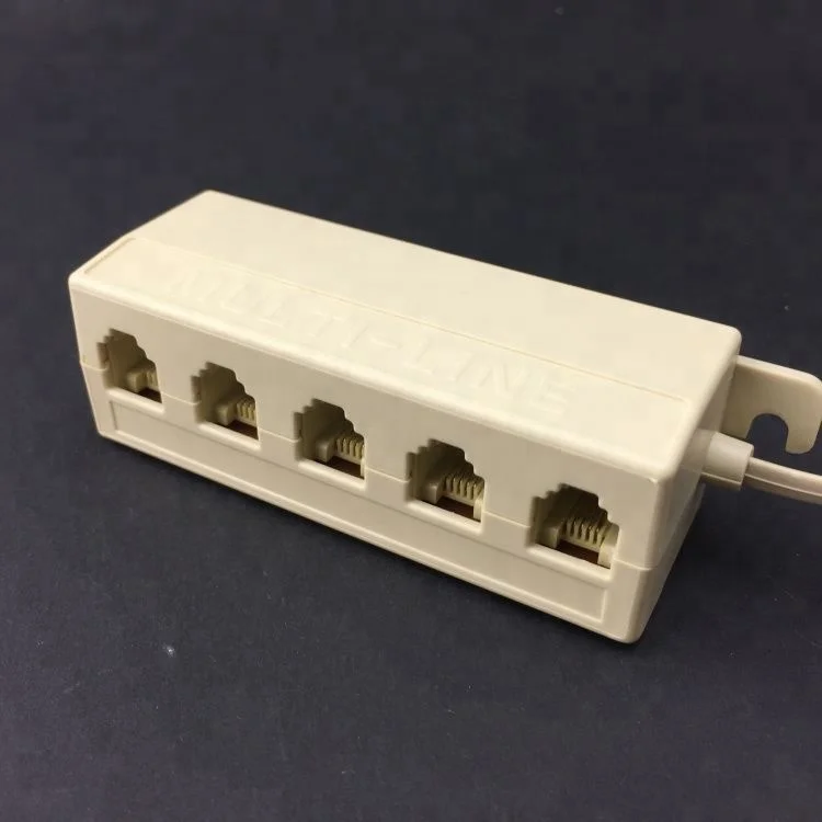 5 Way Outlet 6P4C RJ11 Phone Extension Cable Splitter