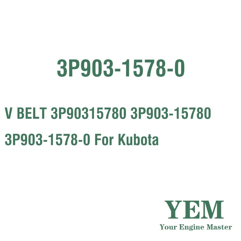 V BELT 3P90315780 3P903-15780 3P903-1578-0 for Kubota