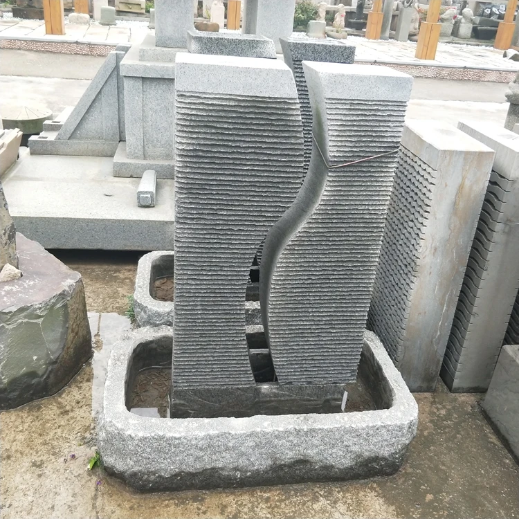 Garden Granite Stone square Fountain with Basin for Decoration
