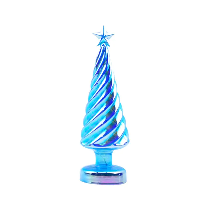 hot sale home decoration mini tree mini tree with LED glass christmas tree ornaments details