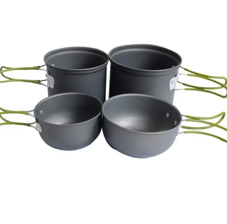 Outdoor Camping Cookware Mess Set with Pots and Pans , Pan Pot Cooking Set