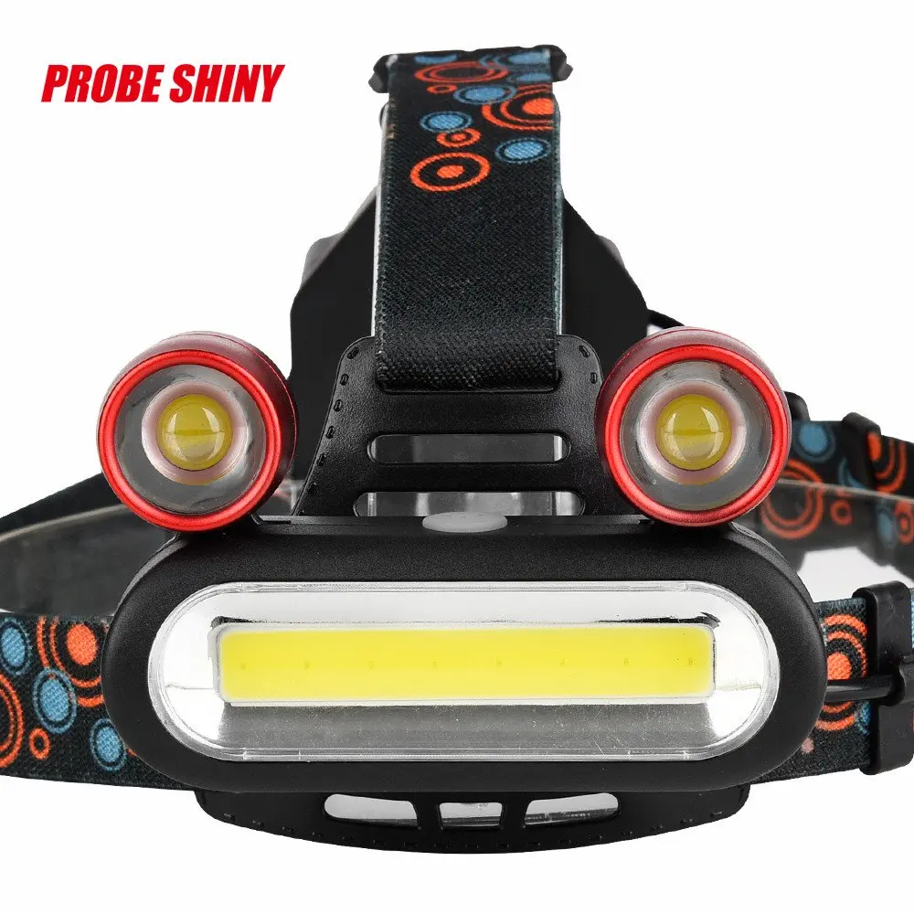 Светодиодный налобный фонарь PANYUE COB + 2XPE, водонепроницаемый Головной фонарь с 4 режимами, уличный фонарь для кемпинга, ночной рыбалки