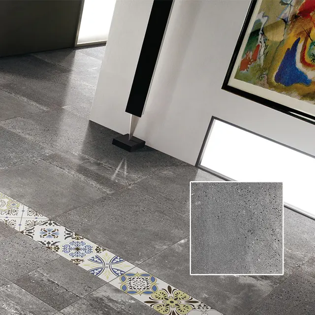 Concrete-Look Gray Glazed Porcelain Floor Tile 600x600mm product sample