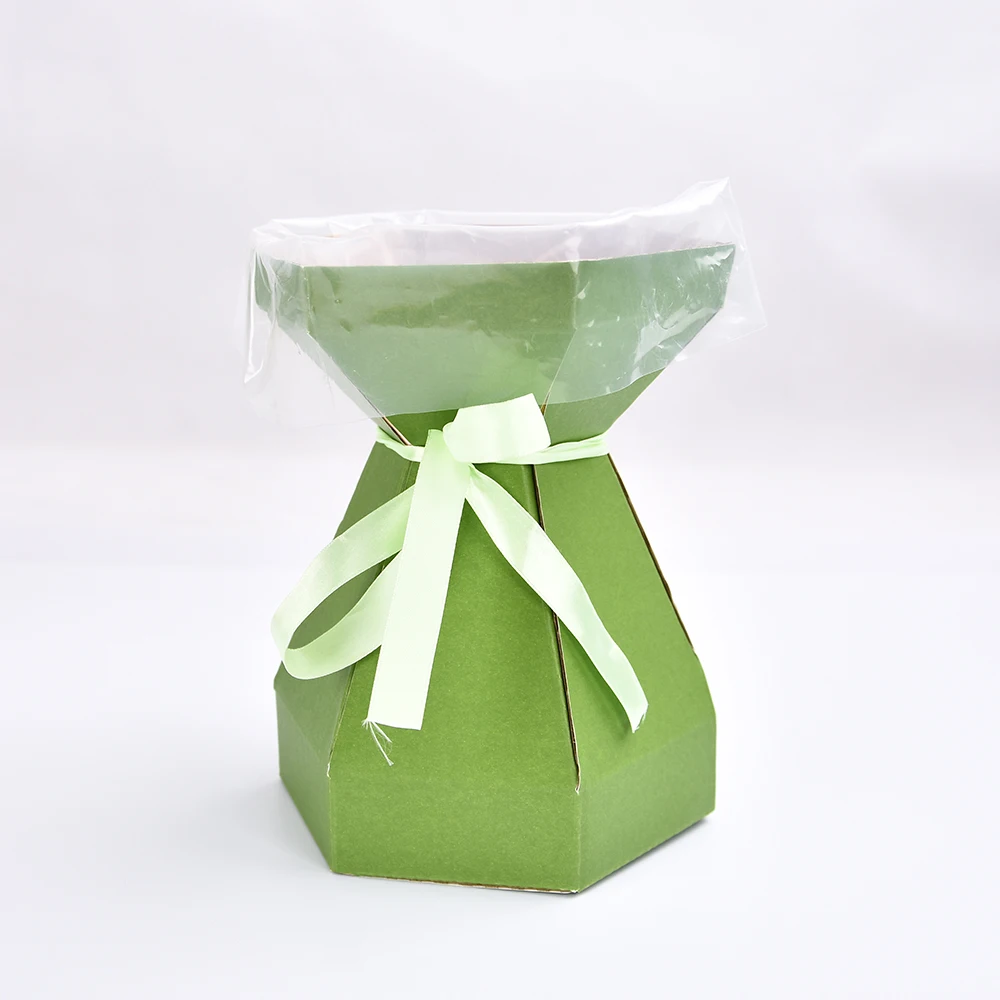 New Style High Quality Customized Paper Flower Packaging Box Bag UV Coating Embossing Matt & Glossy Lamination Folder Type