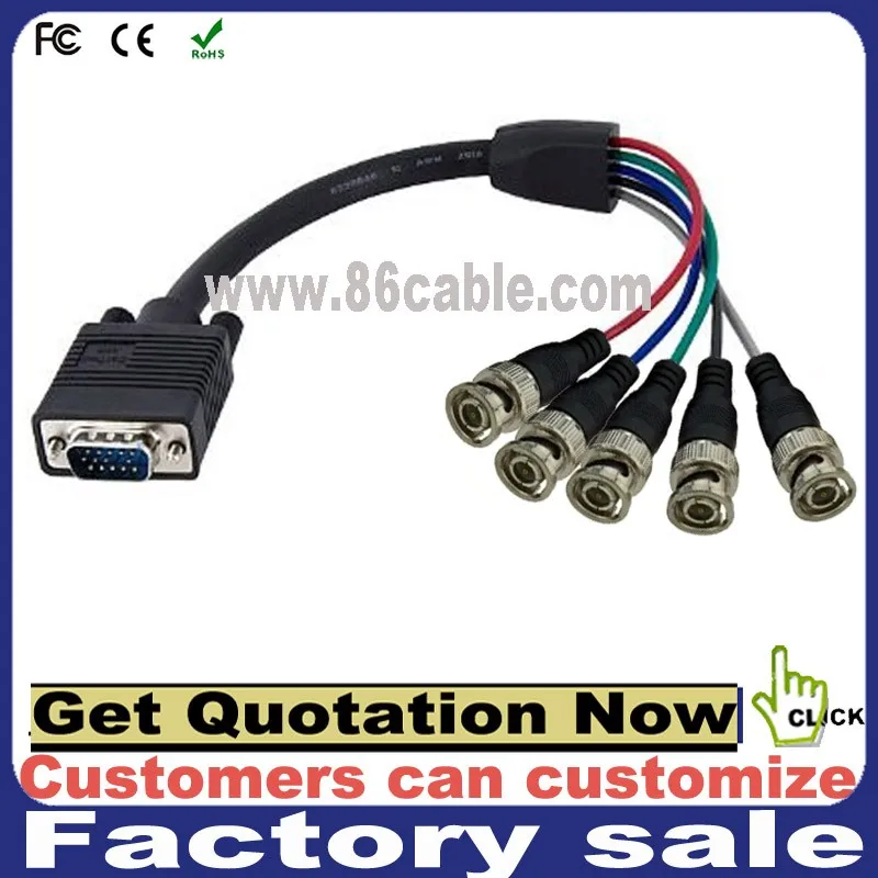 Professional Manufacture Vga to Bnc Splitter Cable