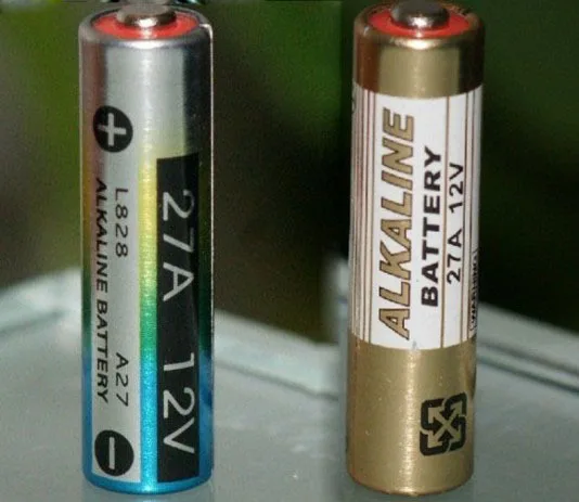 remote control battery 12v 27a alkaline