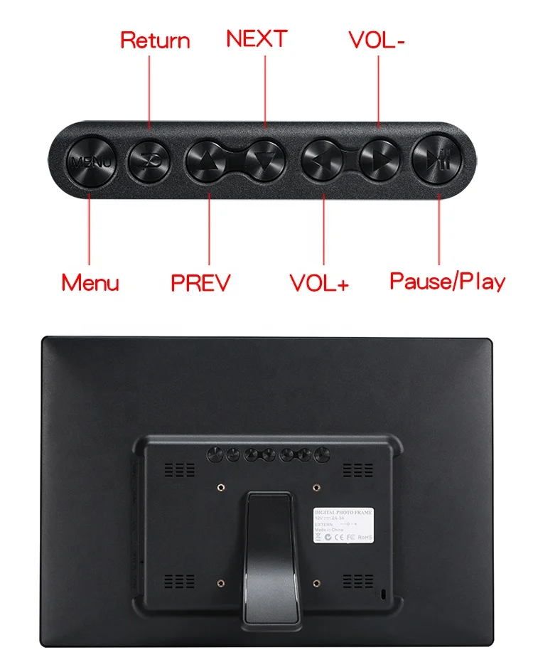 MP3 MP4 Video Player Motion Sensor LCD Screen 15 Inch Digital Photo Frame Wall Mount Digital Picture Frame