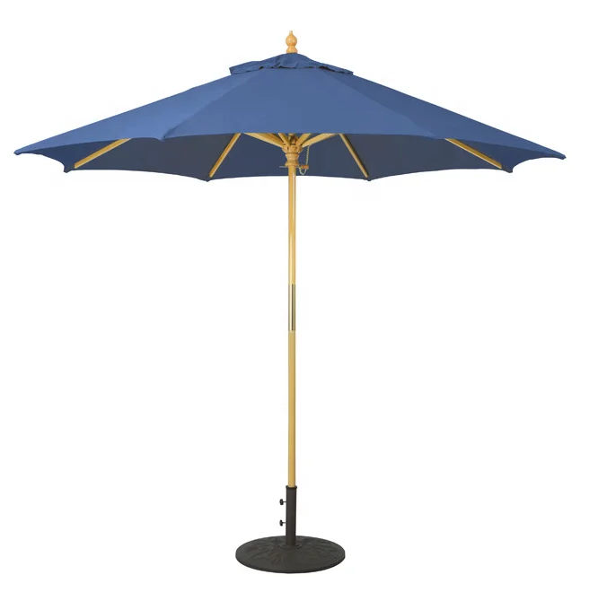 9 Wooden Patio Umbrella With Manual Lift Navy Buy Cheap Wooden Patio Umbrella Product On Alibaba Com
