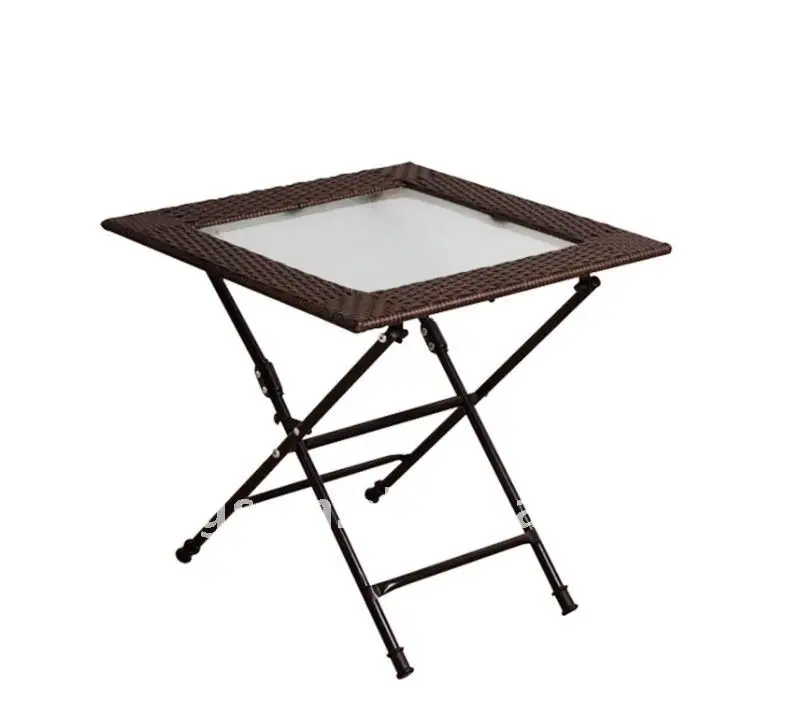 Cheap Small Folding Glass Table With Rattan Rim Buy Cheap Glass