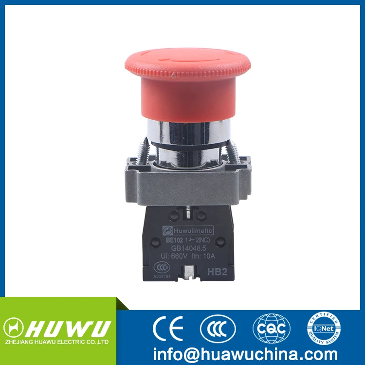 Huawu Xb2-bs542 40mm Mushroom Pushbutton Switch 22mm Ce Rohs Emergency 