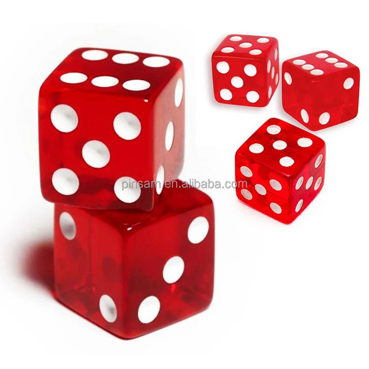 Manufacturer Polyhedral Red Color Transparent Dice for Game 14mm Plastic Dice 6 Sides