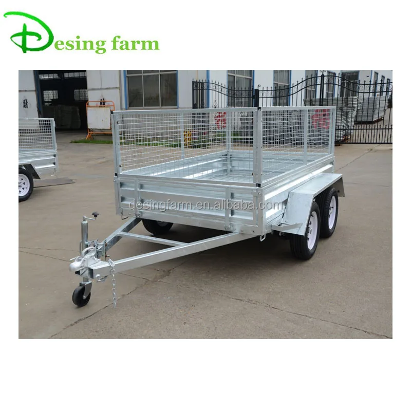 competitive galvanized heavy duty 8*5 farm trailer with cage