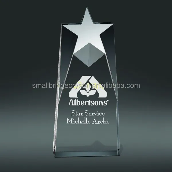 High quality crystal star trophy souvenir