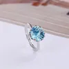 Anello in argento 925 con topazio naturale da 10 mm