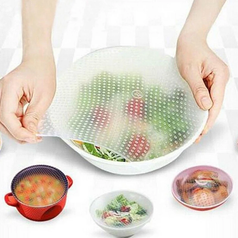 Silicone Durable Suction Seal Lid Food Fresh Covers Bowl Suction Seal Cover New 