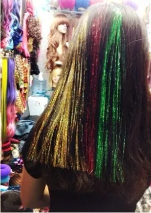 Glitzer-Haar-Lametta Zum Anklippen – 12 Stück, 50,8 Cm, In Gold-Pink & Anderen Farben