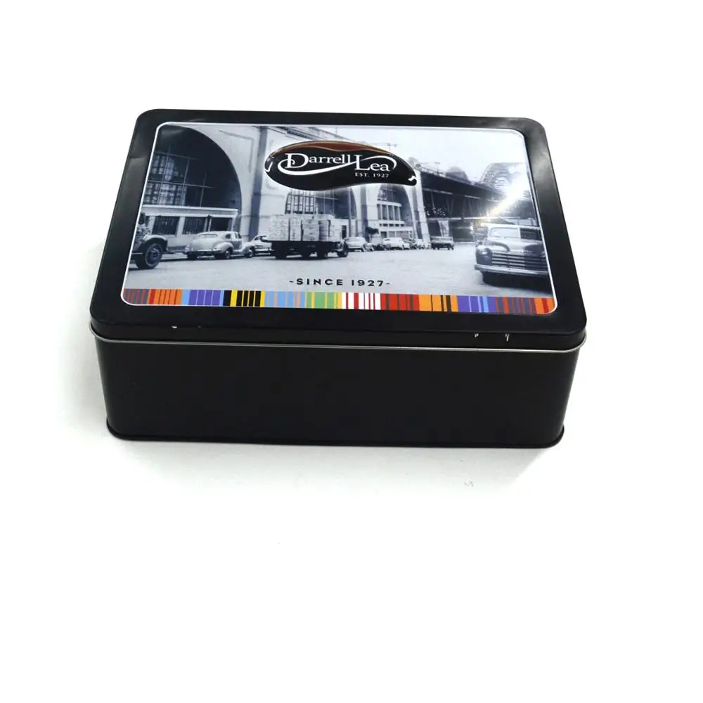 Darrell Lea Chocolate liquorice and other confectionery tin box with hinge lid