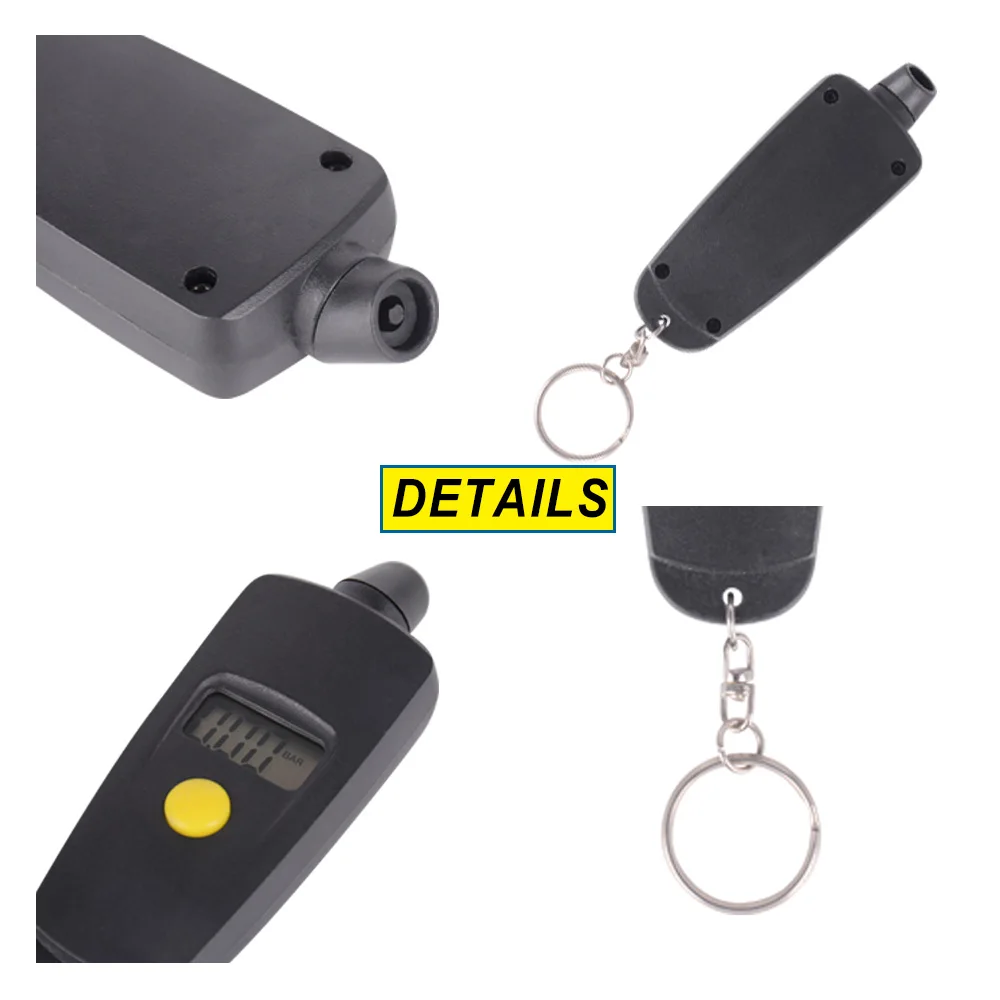 LCD Display Digital Tire Gauge with Keychain 150PSI Tyre Pressure Gauge