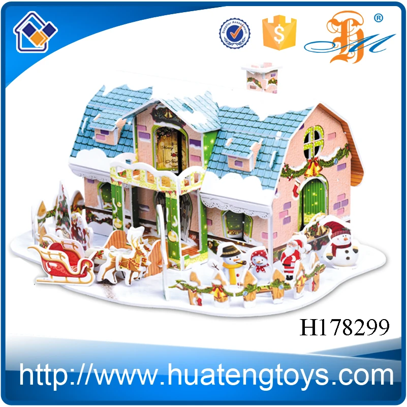 H178299 2015 новый продукт образования DIY рождественская деревня 3D головоломка для продажи