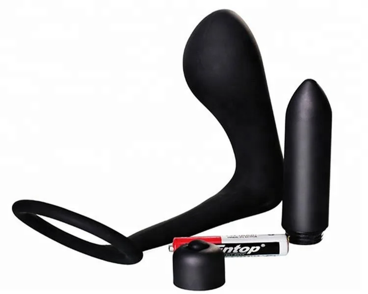 Prostate Massager Cock Ring Butt Plug Anal Sex Toys Silicone Cock Ring Vibrating Plug for Men