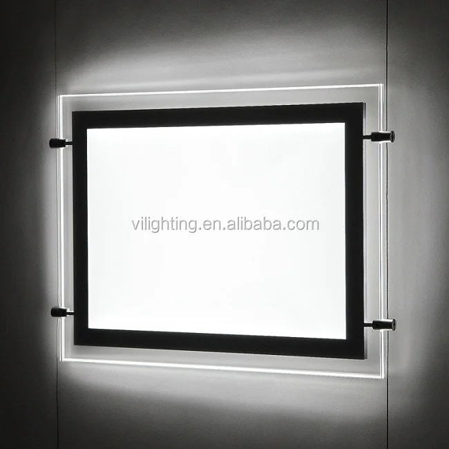 >Edgelight Shop Display Clear Acrylic Edge Lit Picture Frame Light Box For Shopping Mall